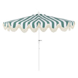 Beverly 9 ft. Designer Classic Scalloped Fringe Half Market Patio Umbrella