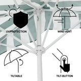 Beverly 9 ft. Designer Classic Scalloped Fringe Half Market Patio Umbrella