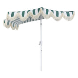 Beverly 9 ft. Designer Classic Scalloped Fringe Half Market Patio Umbrella