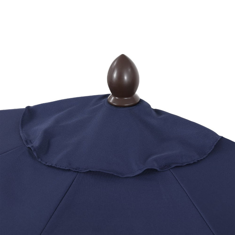 Terrace Arc 9 ft. Classic MidCentury Scalloped Fringe Market Patio Half Umbrella with CrankTilt Button and UV Protection