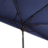 Terrace Arc 9 ft. Classic MidCentury Scalloped Fringe Market Patio Half Umbrella with CrankTilt Button and UV Protection