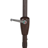 Terrace Arc 9 ft. Classic MidCentury Scalloped Fringe Market Patio Half Umbrella with CrankTilt Button and UV Protection
