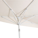 Terrace Arc 9 ft. Classic MidCentury Scalloped Fringe Market Patio Half Umbrella with CrankTilt Button and UV Protection