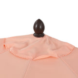 Terrace Arc 9 ft. Classic MidCentury Scalloped Fringe Market Patio Half Umbrella with CrankTilt Button and UV Protection