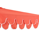 Terrace Arc 9 ft. Classic MidCentury Scalloped Fringe Market Patio Half Umbrella with CrankTilt Button and UV Protection
