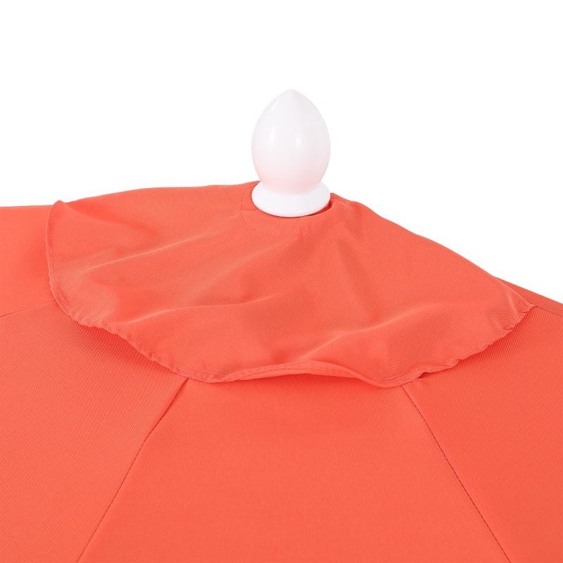 Terrace Arc 9 ft. Classic MidCentury Scalloped Fringe Market Patio Half Umbrella with CrankTilt Button and UV Protection