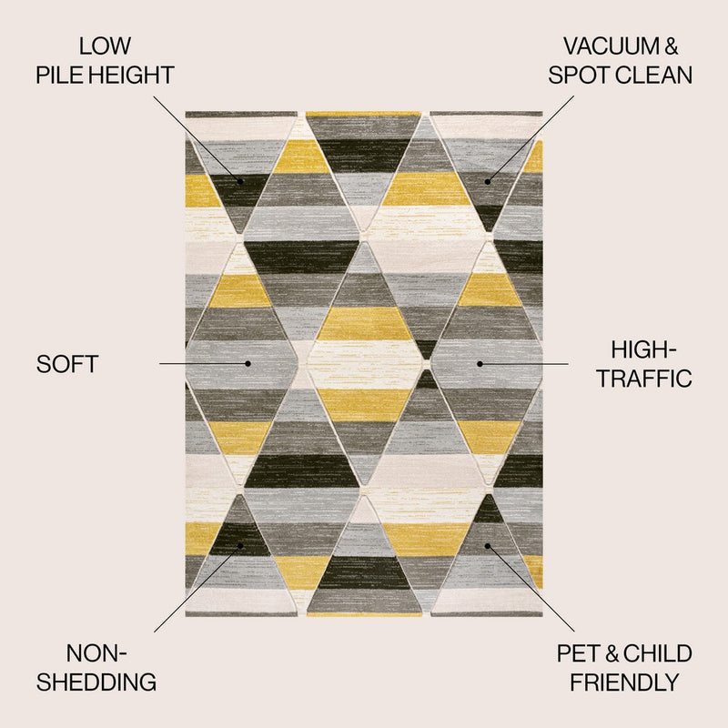 Kehoe Retro Diamonds Geometric Area Rug