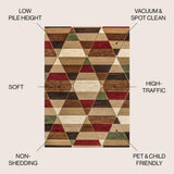 Kehoe Retro Diamonds Geometric Area Rug