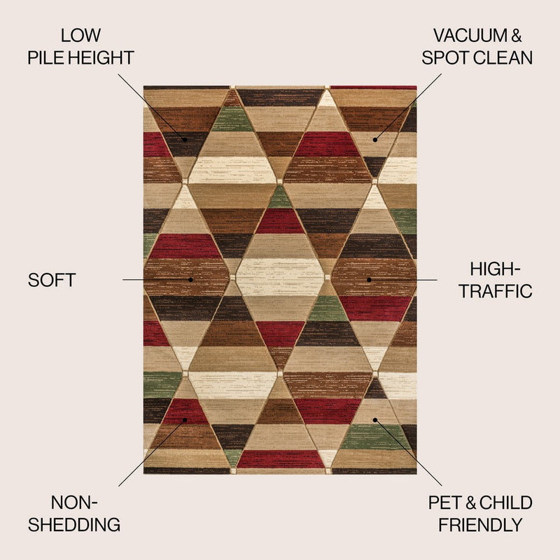 Kehoe Retro Diamonds Geometric Area Rug