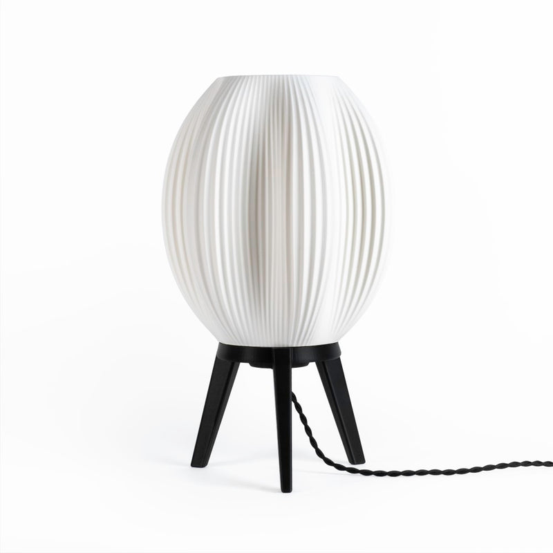 Wavy Modern Contemporary Plant-Based PLA 3D Printed Dimmable LED Table Lamp - JONATHAN Y