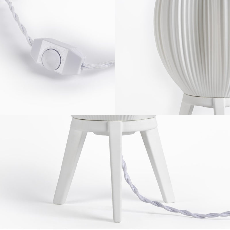 Wavy Modern Contemporary Plant-Based PLA 3D Printed Dimmable LED Table Lamp - JONATHAN Y