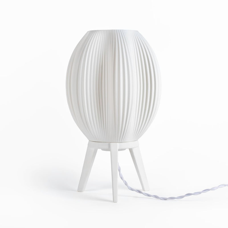 Wavy Modern Contemporary Plant-Based PLA 3D Printed Dimmable LED Table Lamp - JONATHAN Y
