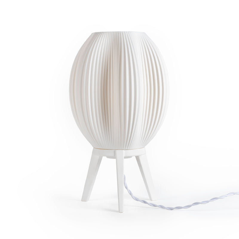 Wavy Modern Contemporary Plant-Based PLA 3D Printed Dimmable LED Table Lamp - JONATHAN Y