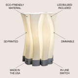 Flame Modern Bohemian Plant-Based PLA 3D Printed Dimmable LED Table Lamp - JONATHAN Y