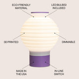 Asian Lantern Vintage Traditional Plant-Based PLA 3D Printed Dimmable LED Table Lamp - JONATHAN Y