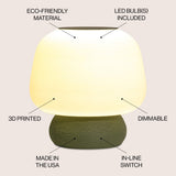 Mushroom Modern Classic Plant-Based PLA 3D Printed Dimmable LED Table Lamp - JONATHAN Y