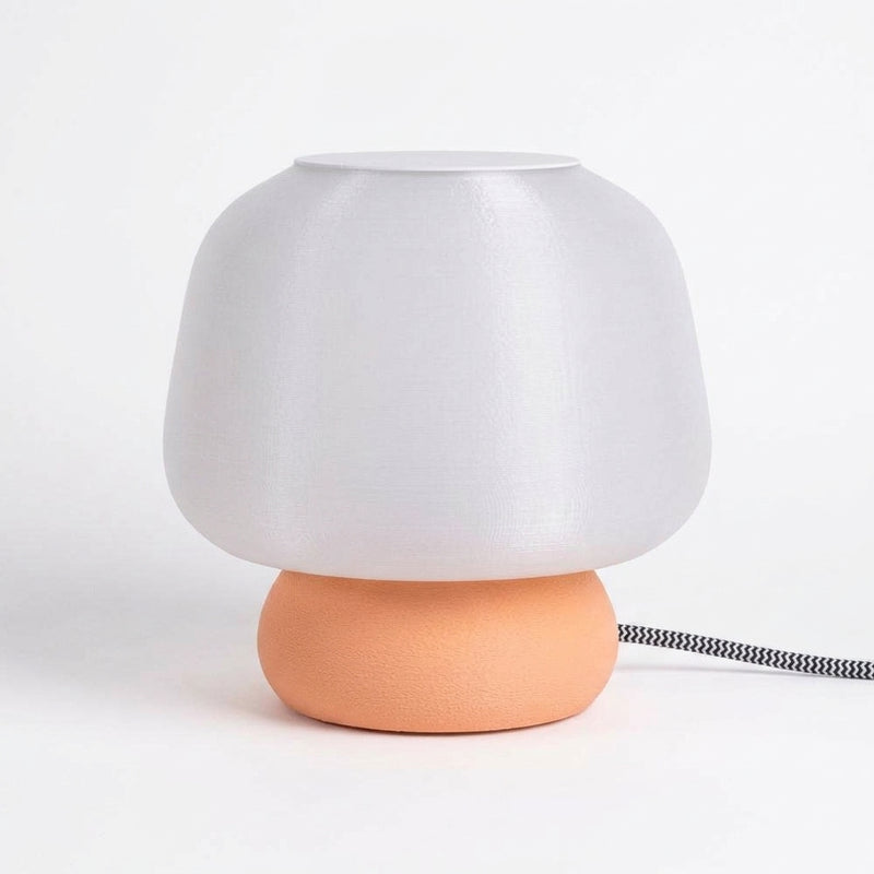 Mushroom Modern Classic Plant-Based PLA 3D Printed Dimmable LED Table Lamp White/Pastel Orange – OFF
