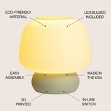 Mushroom Modern Classic Plant-Based PLA 3D Printed Dimmable LED Table Lamp