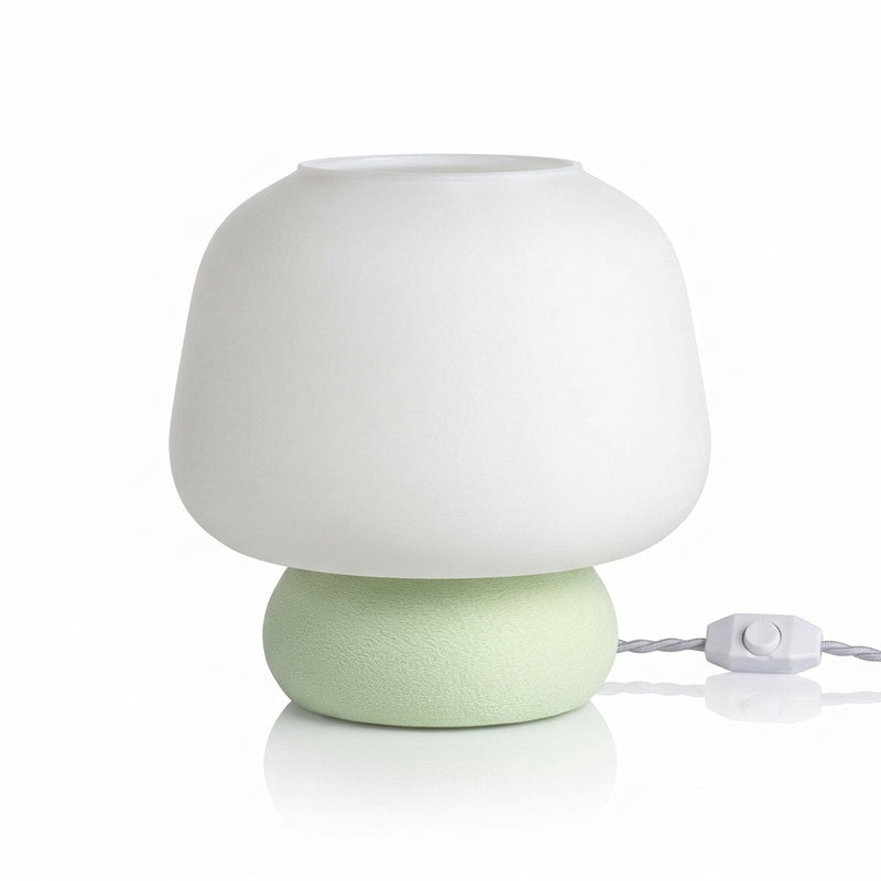 Mushroom Modern Classic Plant-Based PLA 3D Printed Dimmable LED Table Lamp White/Pastel Mint – OFF