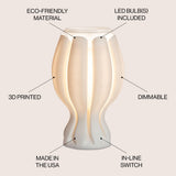 Flower Tropical Coastal Plant-Based PLA 3D Printed Dimmable LED Table Lamp - JONATHAN Y