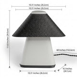 Enzo 11.63" Modern Contemporary Plant-Based PLA 3D Printed Dimmable LED Table Lamp White/Black – DIM