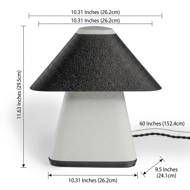 Enzo 11.63" Modern Contemporary Plant-Based PLA 3D Printed Dimmable LED Table Lamp White/Black – DIM