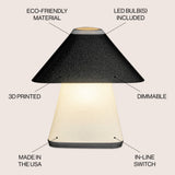 Enzo 11.63" Modern Contemporary Plant-Based PLA 3D Printed Dimmable LED Table Lamp - JONATHAN Y