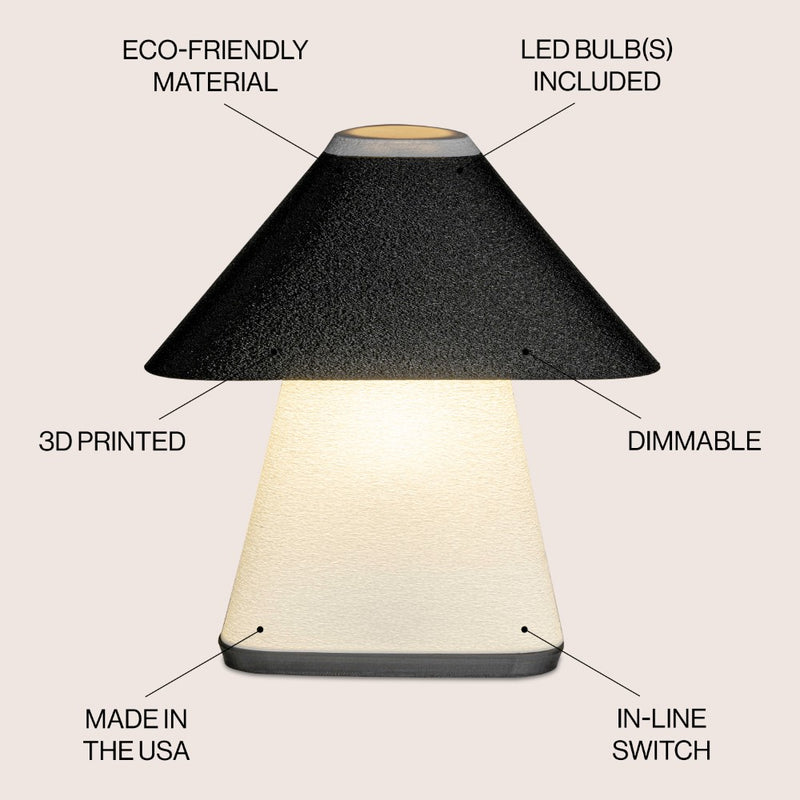 Enzo 11.63" Modern Contemporary Plant-Based PLA 3D Printed Dimmable LED Table Lamp - JONATHAN Y