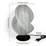 Gema 13.5" Mid-Century Coastal Plant-Based PLA 3D Printed Dimmable LED Table Lamp Light Smoke/Black – DIM