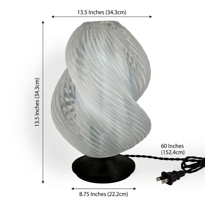 Gema 13.5" Mid-Century Coastal Plant-Based PLA 3D Printed Dimmable LED Table Lamp Light Smoke/Black – DIM