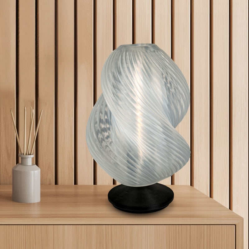 Gema 13.5" Mid-Century Coastal Plant-Based PLA 3D Printed Dimmable LED Table Lamp
