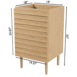 Aubert Thick Linear Slat Modern Farmhouse 2-Shelf Bath Vanity Cabinet Only (Sink Basin not Included) - JONATHAN Y