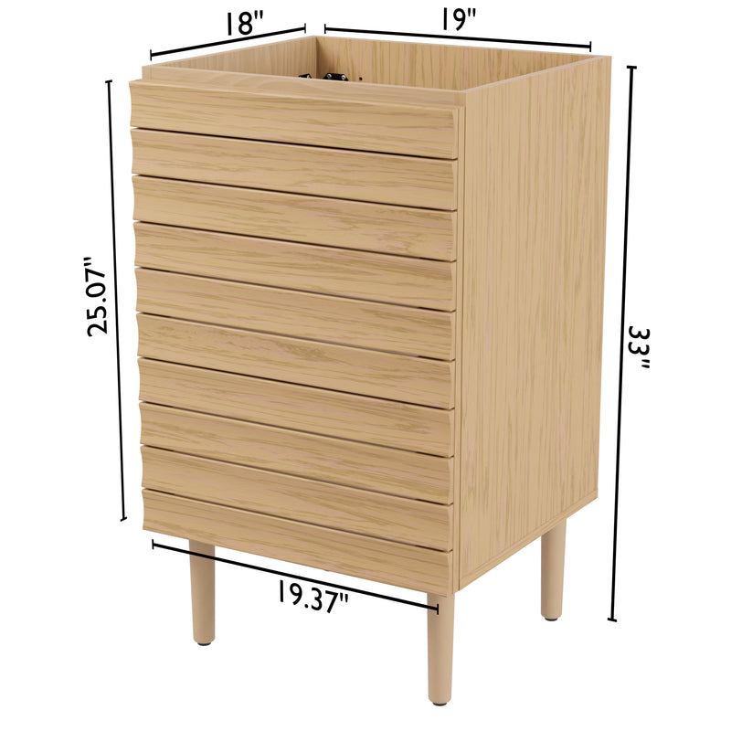 Aubert Thick Linear Slat Modern Farmhouse 2-Shelf Bath Vanity Cabinet Only (Sink Basin not Included) - JONATHAN Y