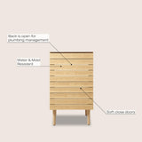 Aubert Thick Linear Slat Modern Farmhouse 2-Shelf Bath Vanity Cabinet Only (Sink Basin not Included) - JONATHAN Y