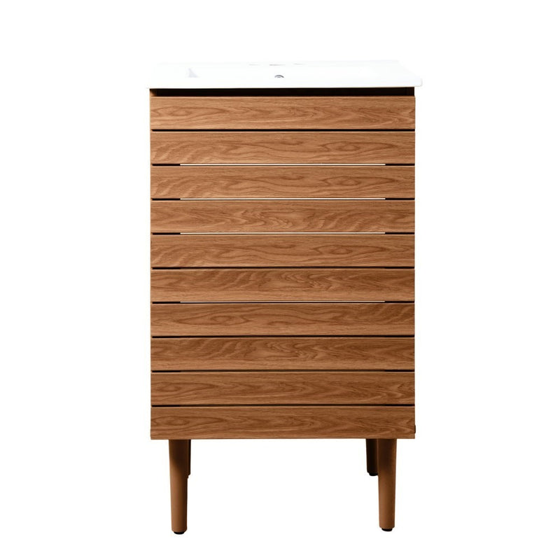 Aubert Thick Linear Slat Modern Farmhouse 2-Shelf Bath Vanity Cabinet Only (Sink Basin not Included) - JONATHAN Y