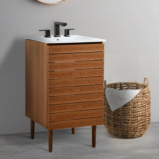 Aubert Thick Linear Slat Modern Farmhouse 2-Shelf Bath Vanity Cabinet Only (Sink Basin not Included) - JONATHAN Y