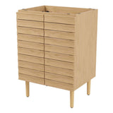 Aubert Thick Linear Slat Modern Farmhouse 2-Shelf Bath Vanity Cabinet Only (Sink Basin not Included) - JONATHAN Y