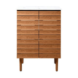 Aubert Thick Linear Slat Modern Farmhouse 2-Shelf Bath Vanity Cabinet Only (Sink Basin not Included) - JONATHAN Y