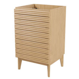 Calandre Thin Linear Slat Modern Farmhouse 2-Shelf Bath Vanity Cabinet Only (Sink Basin not Included) - JONATHAN Y