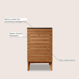 Calandre Thin Linear Slat Modern Farmhouse 2-Shelf Bath Vanity Cabinet Only (Sink Basin not Included) - JONATHAN Y