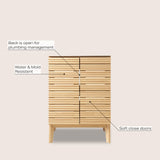 Calandre Thin Linear Slat Modern Farmhouse 2-Shelf Bath Vanity Cabinet Only (Sink Basin not Included) - JONATHAN Y