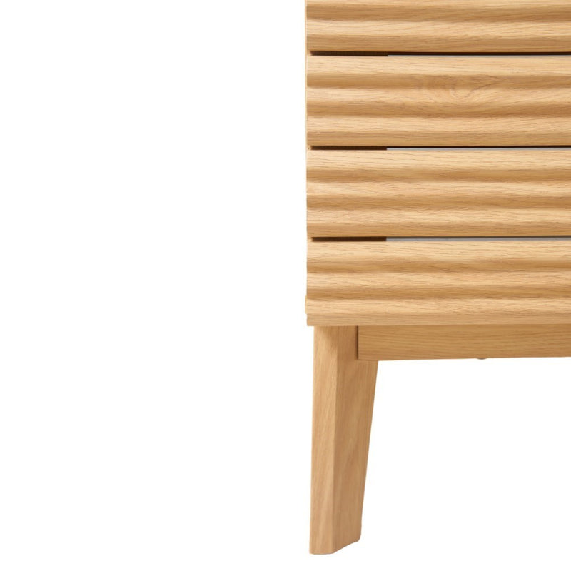 Calandre Thin Linear Slat Modern Farmhouse 2-Shelf Bath Vanity Cabinet Only (Sink Basin not Included)