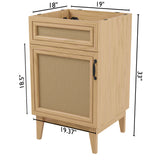Javer Rattan Modern Farmhouse 2-Shelf Bath Vanity Cabinet Only (Sink Basin not Included) - JONATHAN Y