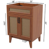 Javer Rattan Modern Farmhouse 2-Shelf Bath Vanity Cabinet Only (Sink Basin not Included) - JONATHAN Y