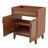 Javer Rattan Modern Farmhouse 2-Shelf Bath Vanity Cabinet Only (Sink Basin not Included)