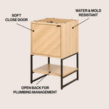 Juhl Chevron-Front Modern Minimalist 2-Shelf Bath Vanity Cabinet Only (Sink Basin Not Included)