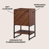 Juhl Chevron-Front Modern Minimalist 2-Shelf Bath Vanity Cabinet Only (Sink Basin Not Included)