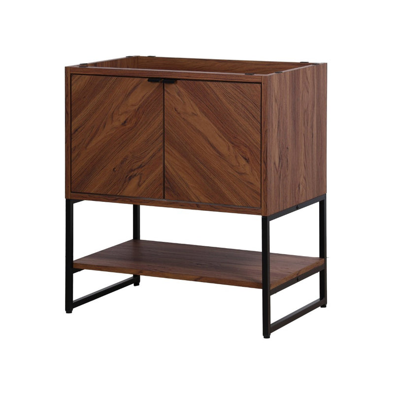 Juhl Chevron-Front Modern Minimalist 2-Shelf Bath Vanity Cabinet Only (Sink Basin Not Included)
