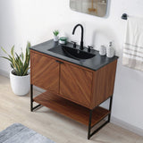 Juhl Chevron-Front Modern Minimalist 2-Shelf Bath Vanity Cabinet Only (Sink Basin Not Included)