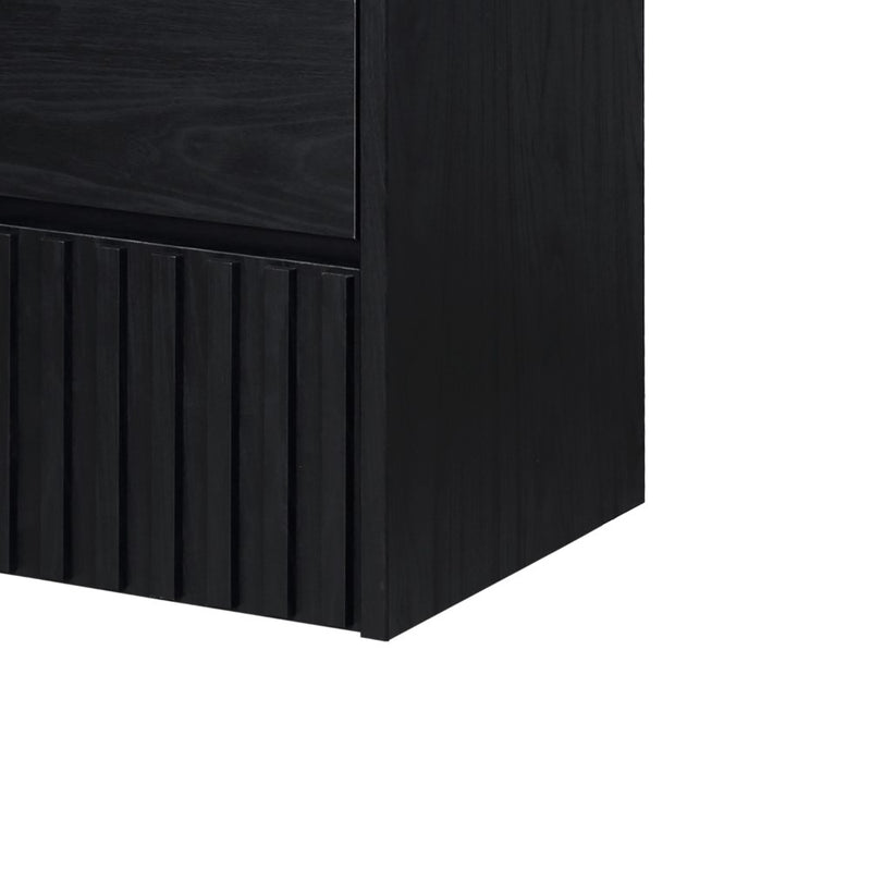 Sherwin Slat Modern Coastal 2-Drawer Wall Mounted Bath Vanity Cabinet Only (Sink Basin Not Included)